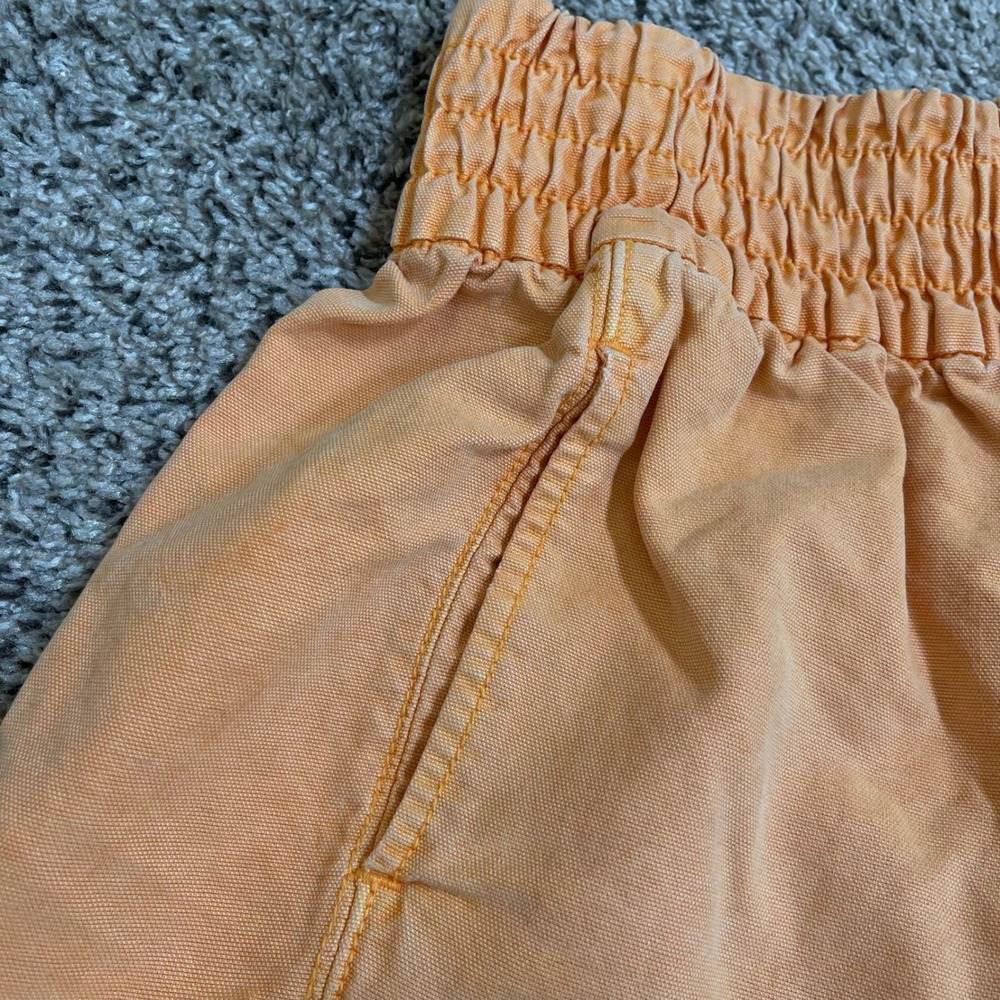 Aerie Babewtach Orange Smocked High Waist Shorts Womens S‎ Pull On Stretch - Picture 2 of 7